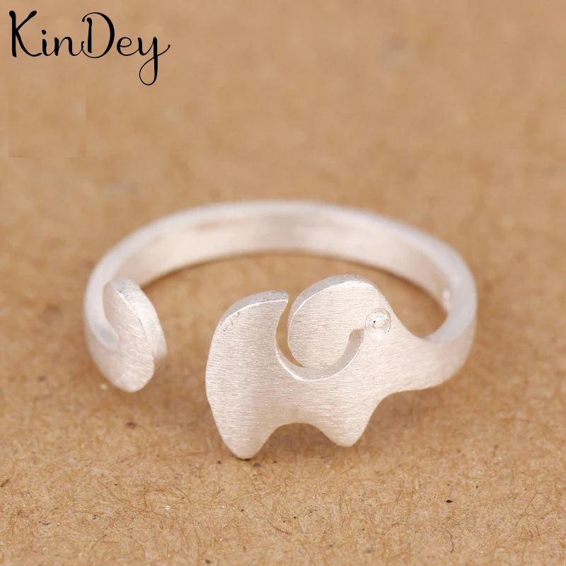 Kindey Серебряный слон кольца ручной работы Регулируемый размер для мужчин женщин