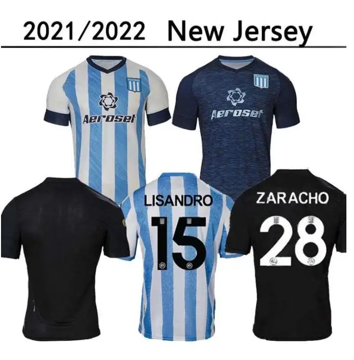 

21/22 men+kids Racing Club soccer Jerseys 2021 2022 home away shirts CHANCALAY ROJAS LISANDRO COPETTI RENIERO FERTOLI uniforms