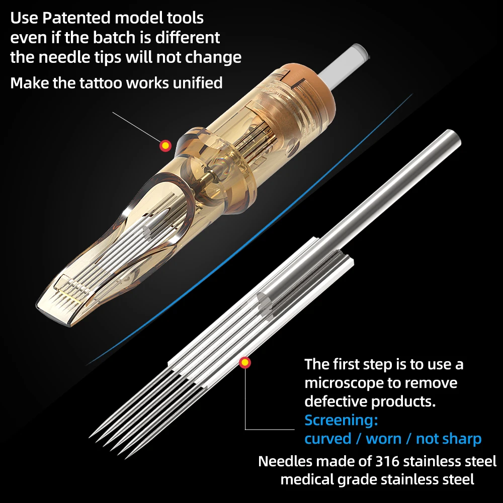

XNET Tattoo Cartridge Needles #10 0.3mm bugpin Curved Magnum Round Magnum Disposable Tattoo Needle 1011rm 1013rm 1015rm