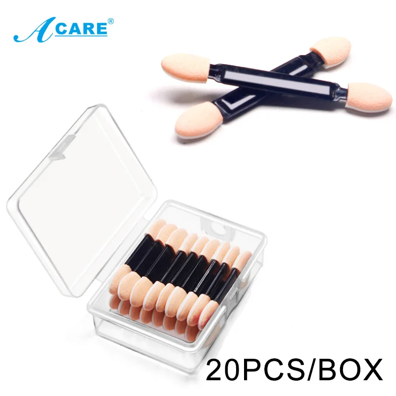 20 штук с двойной головкой Губка Тени для век кисть подводки глаз черный