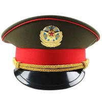 fashion red performance russian green military caps spring army white captain hats band show for honour guard adult cosplay