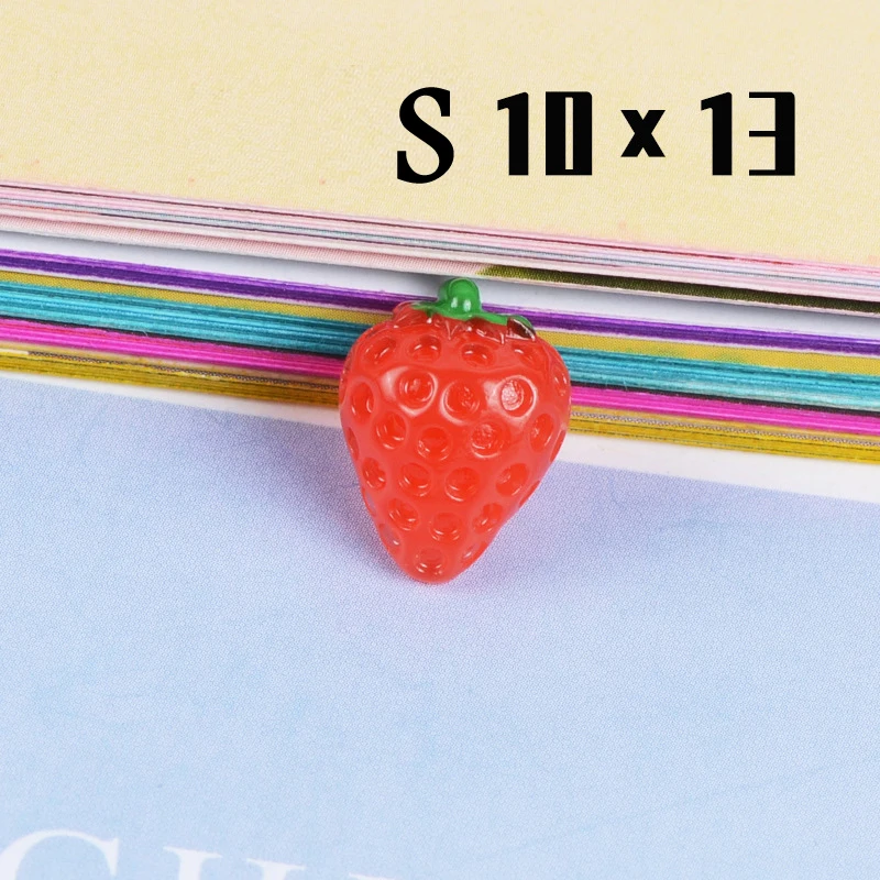 Полуломтик Клубничные украшения из смолы товары для рукоделия ручной работы