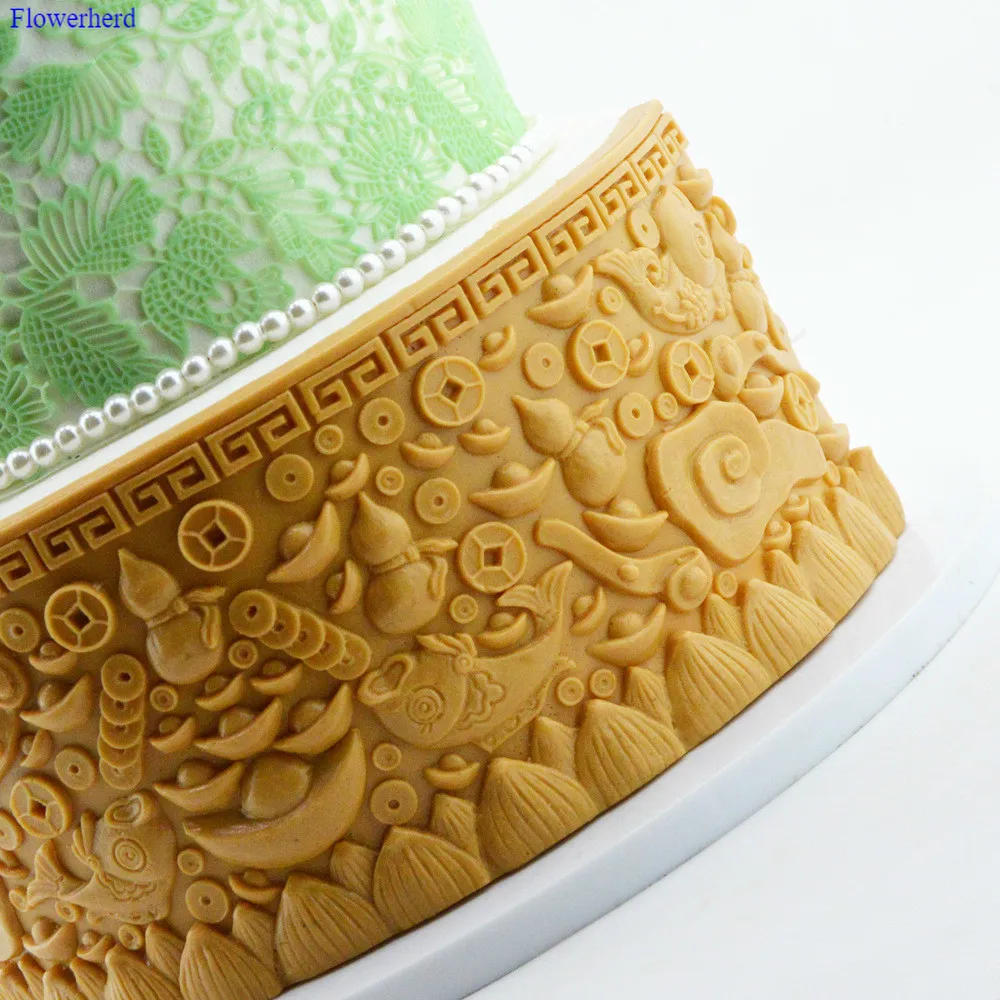 Золотой слиток в форме тыквы благоприятный облако Fondant (сахарная) торт