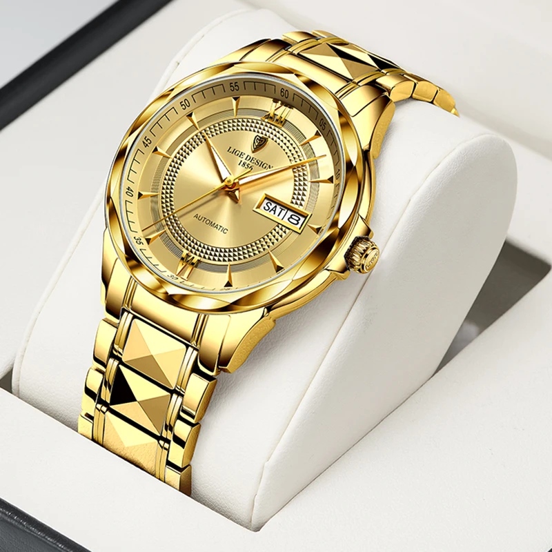 2021 New Sport Mens Mechanical Watches LIGE Top Brand Luxury Automatic Watch Men 100 Waterproof Date Clock Man Diving Wristwatch
