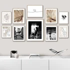 Абстрактная Картина на холсте с изображением девушки пальмового листа моста любви в скандинавском стиле настенные картины для декора гостиной