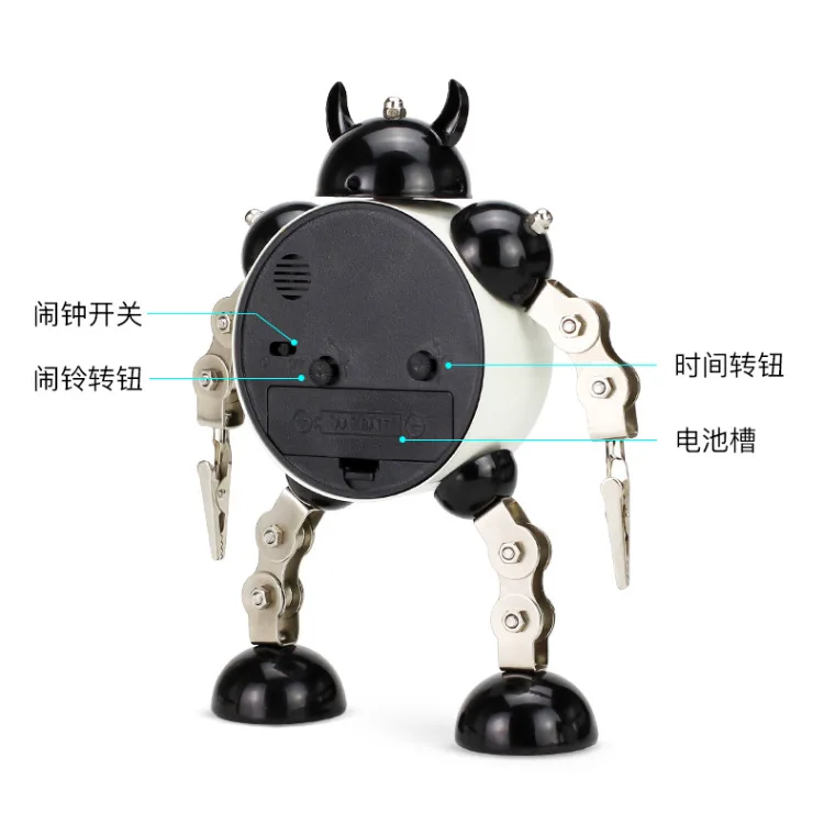 

Creative Living Room Diy Student Child Cartoon Personality Metal Fashion Robot Clock For Children Gifts Alarm Clocks