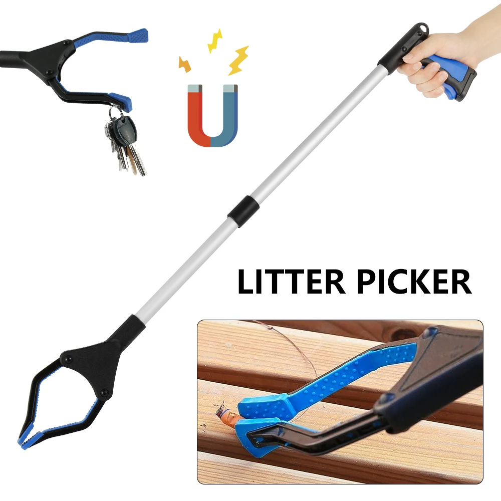 

Foldable Litter Reachers Pickers Pick Up Tools Gripper Grabber Adjustable Angle Waste Collection Pickup Tools With Magnetic Tip