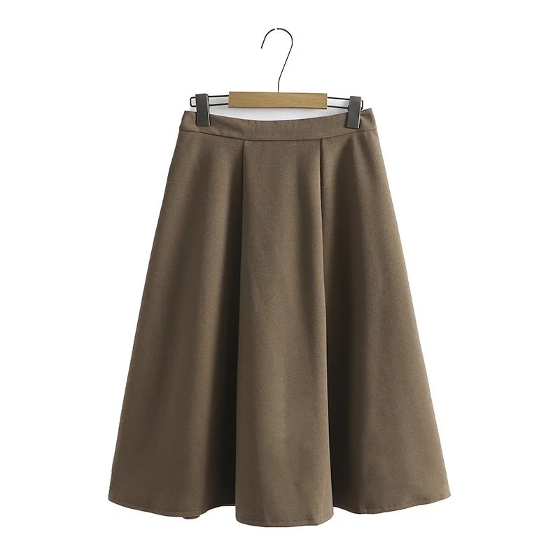 

Plus Size XL-4XL Women's Elastic Waist Long Skirts Solid Color Ladies' Officewear Elegant Vintage Skirts