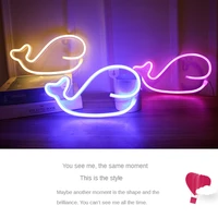 led hanging neon light dolphin whale neon sign lamp usb bedroom decoration lights home party holiday decor xmas gift