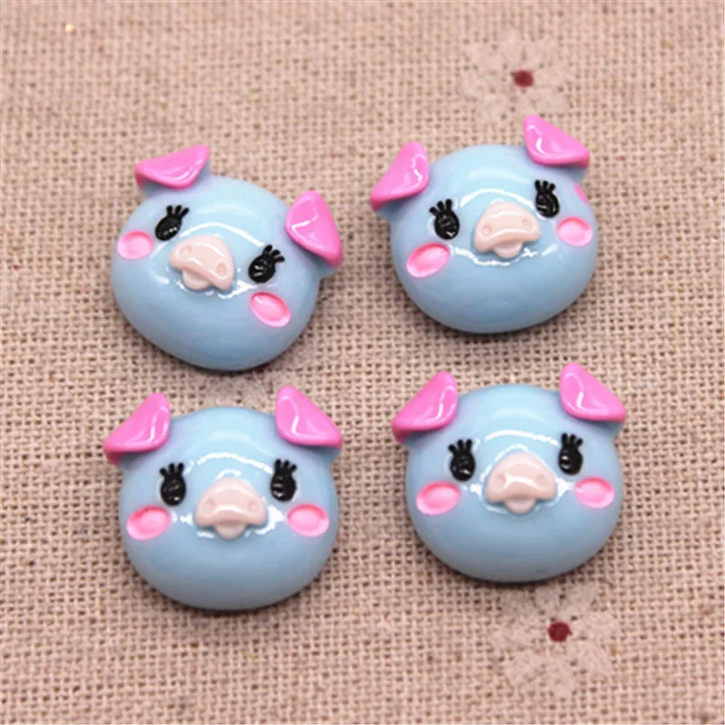 10 шт. 17*18 мм Kawaii Смола в виде поросенка кабошон с плоской задней частью для детская