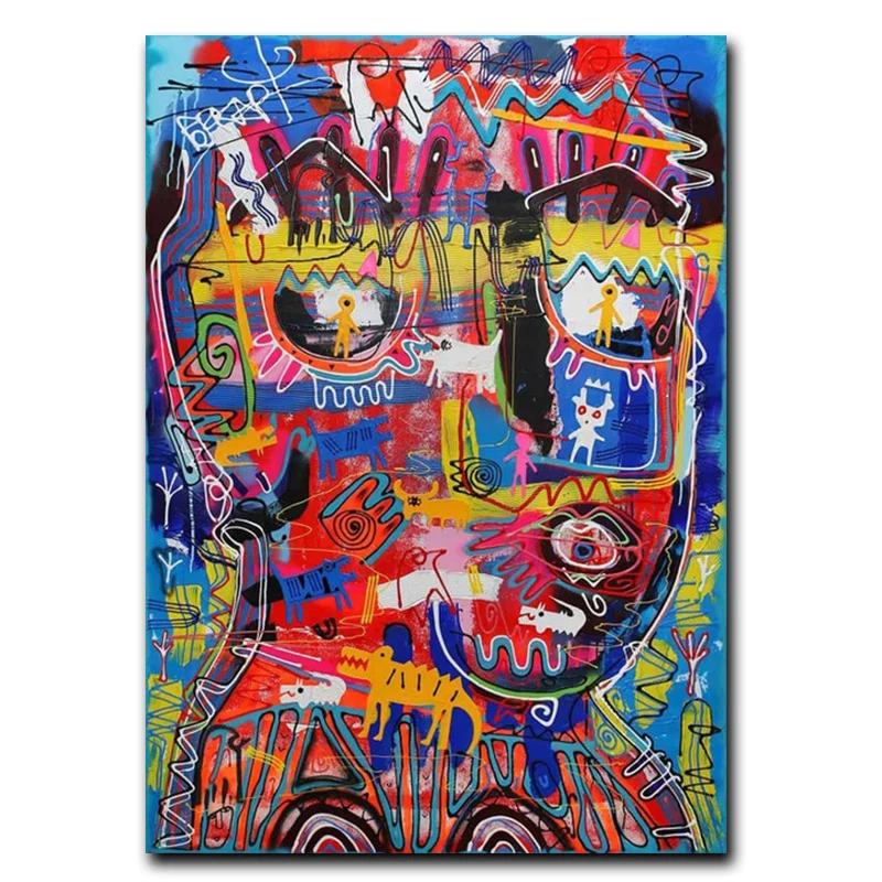 Настенная картина Улица граффити абстрактная живопись на холсте постеры и