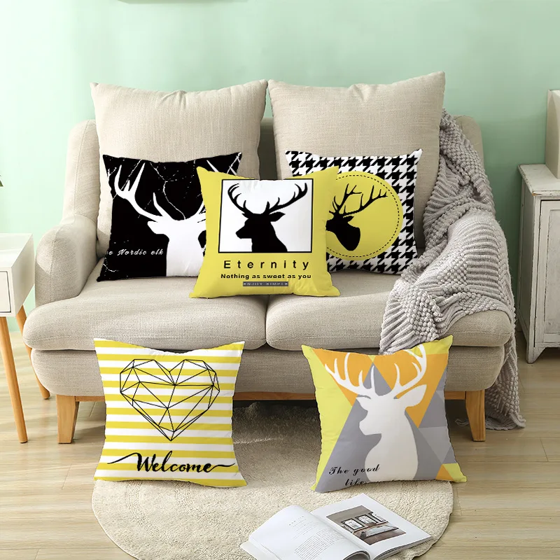 2020 NEW Simple Nordic Style Geometric Sofa Pillows Cover Hot Polyester Modern Fashion Cushion Home Decorative Pillowcase | Дом и сад