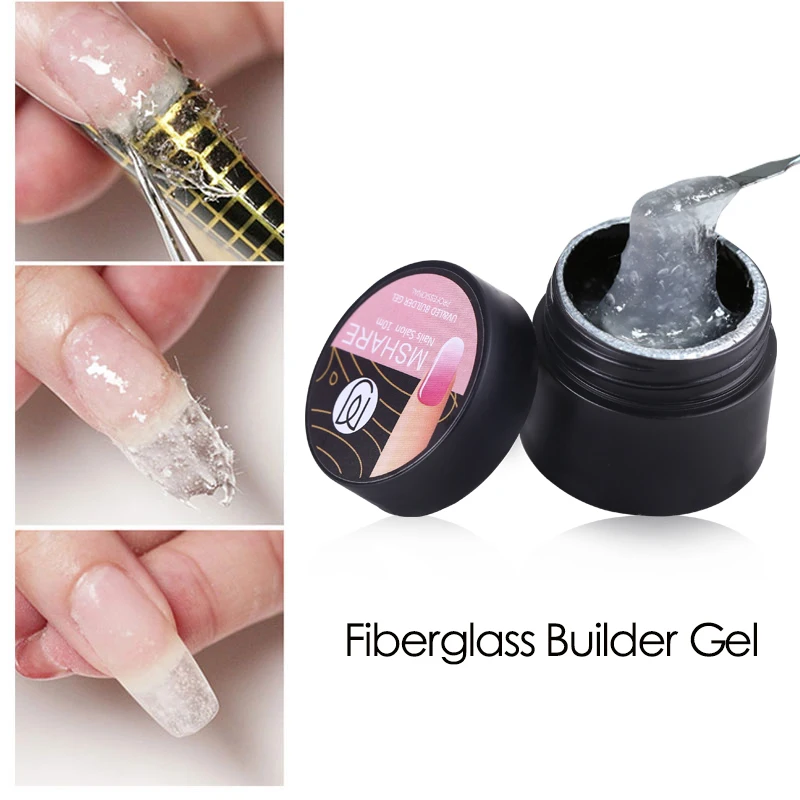 Волоконный гель для наращивания ногтей MSHARE стекловолокно УФ-гель быстрое