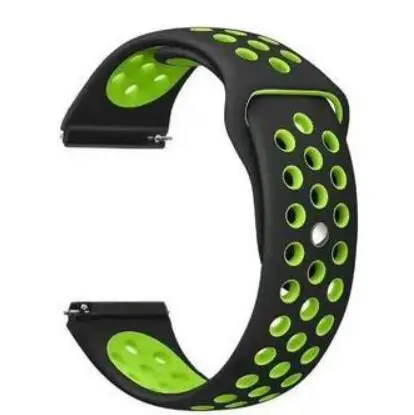 22 мм 20 силиконовый ремешок amazfit 1 2 3 GTR GTS pace bip Ticwatch S S2 E Pro huawei GT 2 для samsung galaxy active 2 s3 s2 Band - Цвет ремешка: black green