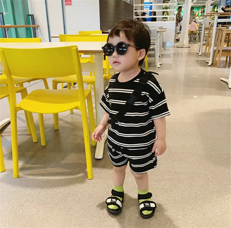 

Fashion Little Boys Sets Children Muslin Clothes Baby Clothing Kids T-Shirt + Shorts Outfits Boys Tracksuit Children Summer Suit