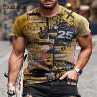 sexy mens clothing round neck skinny t shirt fashion 3d print tops 2021 summer casual pullovers plus size 4xl 5xl men tee shirt