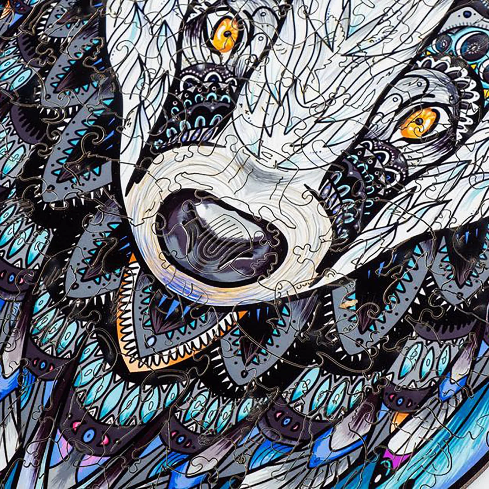 Пазл детский деревянный игрушка для раннего развития цветной медведь