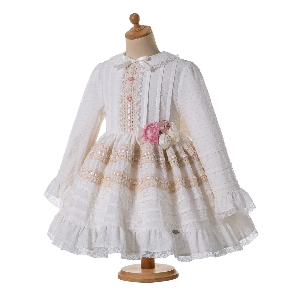 Pettigirl/оптовая продажа Платье для девочек Абрикосовое платье с кукольным