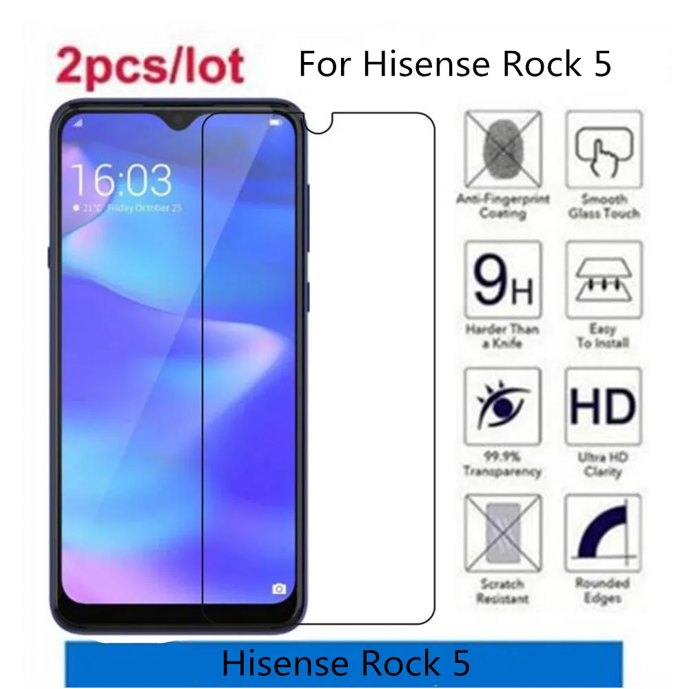 2.5D 9H Оригинальное закаленное стекло для Hisense Rock 5 Защита экрана закаленная