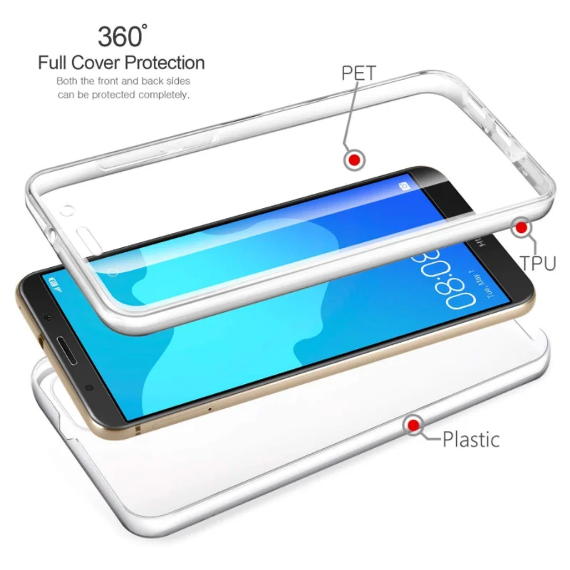 Бесплатная доставка 360 двойной ТПУ чехол для телефона Huawei P8 P9 Lite mini P20 Pro plus mate 10 lite