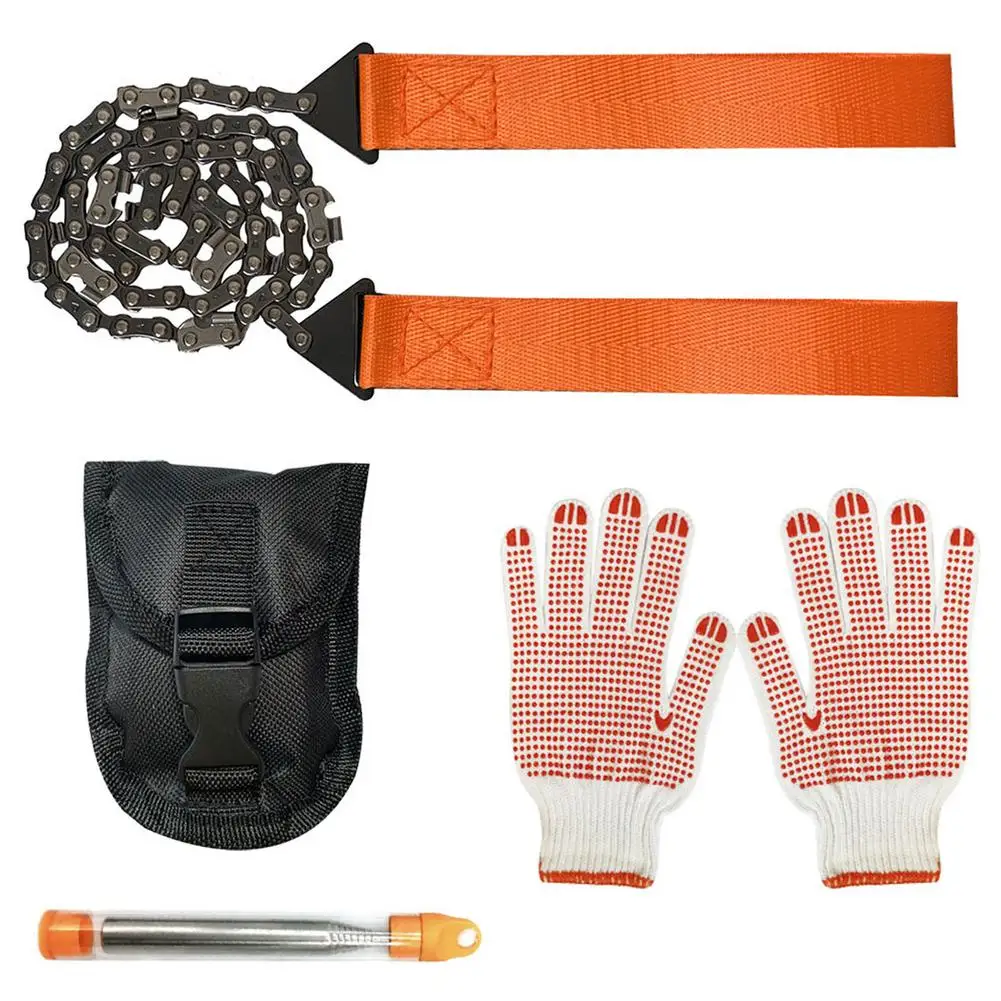 

Pocket Chainsaw - Survival Folding Chain Saw Portable Hand Saw With Bi-Directional Teeth Chainsaw For Wood Cutting Camping Hun