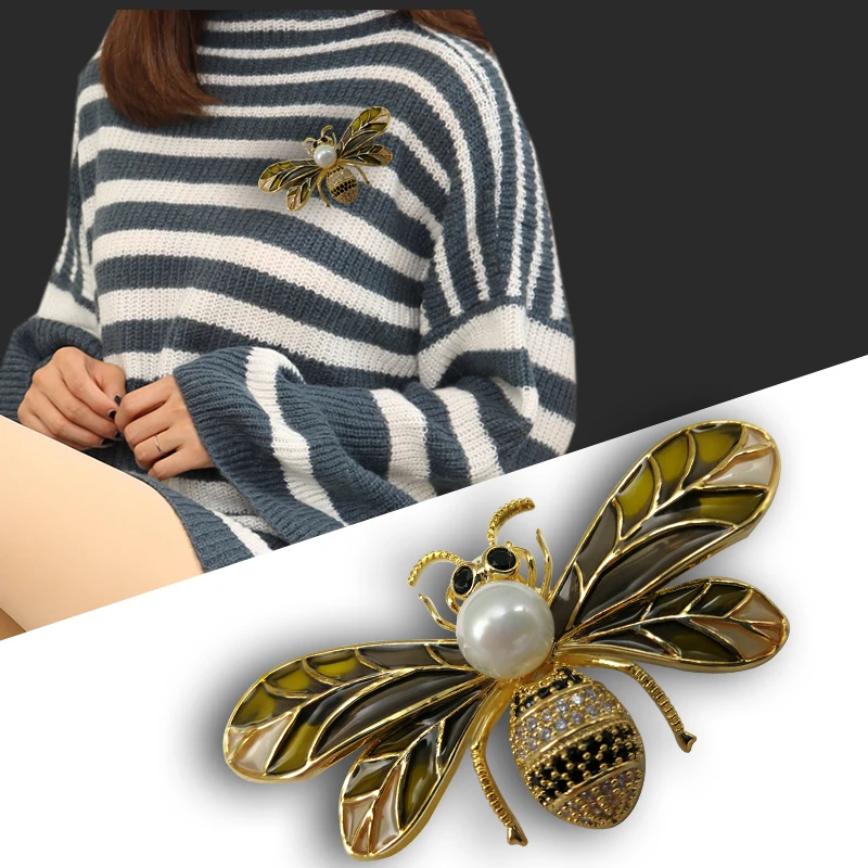 Высокое качество пчела Брошь булавка ювелирные броши для женщин булавки и