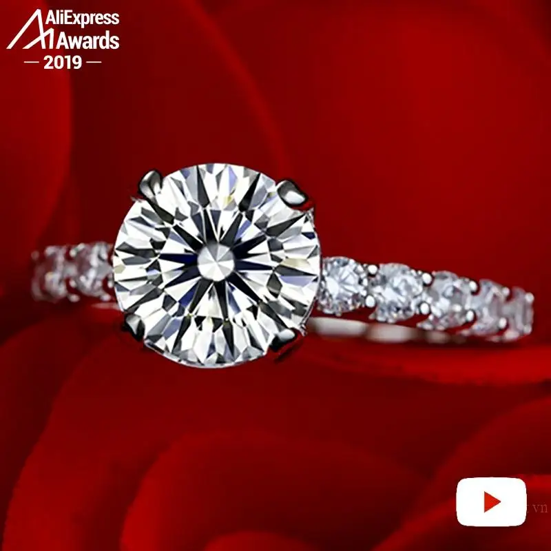 9 мм круглая огранка S925 изящное ювелирное изделие Стерлинговое Серебро кольцо