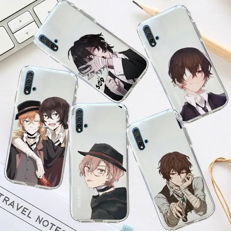 

Bungou Stray Dogs Phone Case Transparent for Huawei honor P mate 40 20 30 10 50 i 9 x mate pro lite 8a