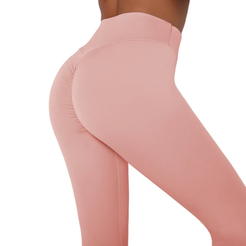 Super Stretchy Gym Tights Workout Fitness Leggings Women Yoga Pants Solid High Waist Elastic Sports Running Push Up Trousers