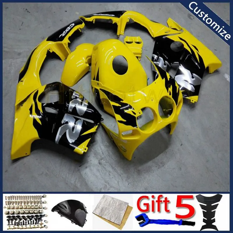 

Custom motorcycle plastic cover For CBR250RR MC19 1988 1989 CBR 250RR MC19 88 89 ABS plastic Fairings hull Injection mold yellow
