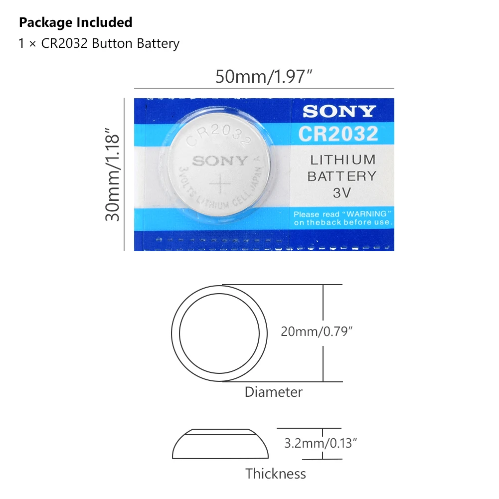 1 PC For SONY CR2032 battery 3V Lithium Batteries BR2032 DL2032 ECR2032 CR 2032 Button Coin Battery Watch Car Remote Key | Электроника