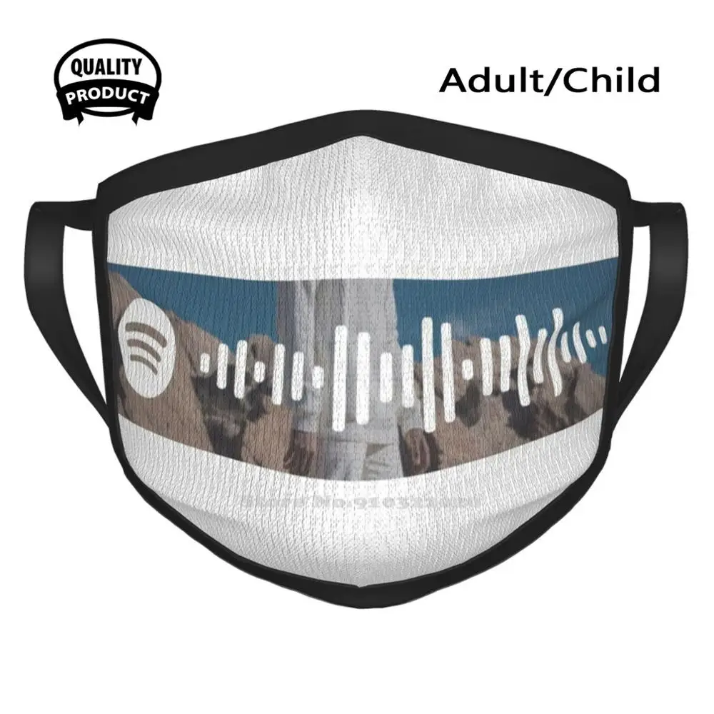 

Дизайнерская черная дышащая многоразовая маска для рта Angel-Khalid Spotify Code Spotify American Teen