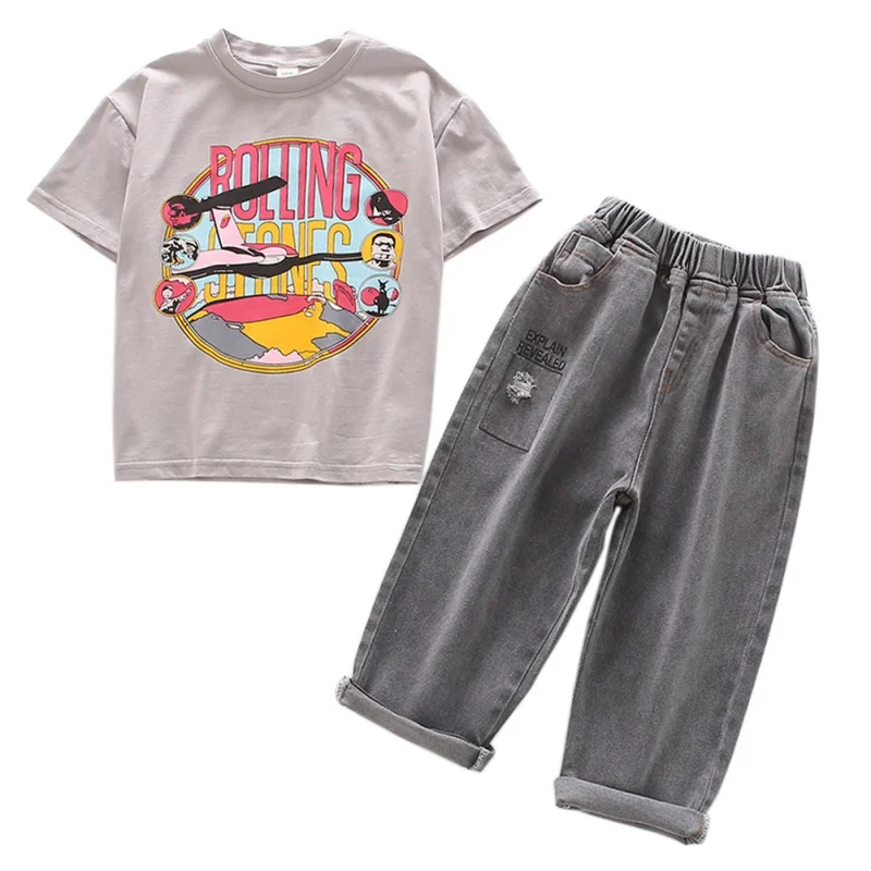 Милая Повседневная футболка с короткими рукавами и рисунком для маленьких