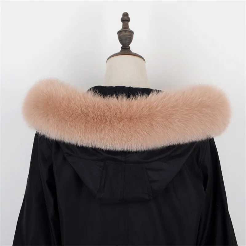 Зимняя мода натуральный Лисий Мех Шарфы-Снуды Женское пальто капюшон шаль