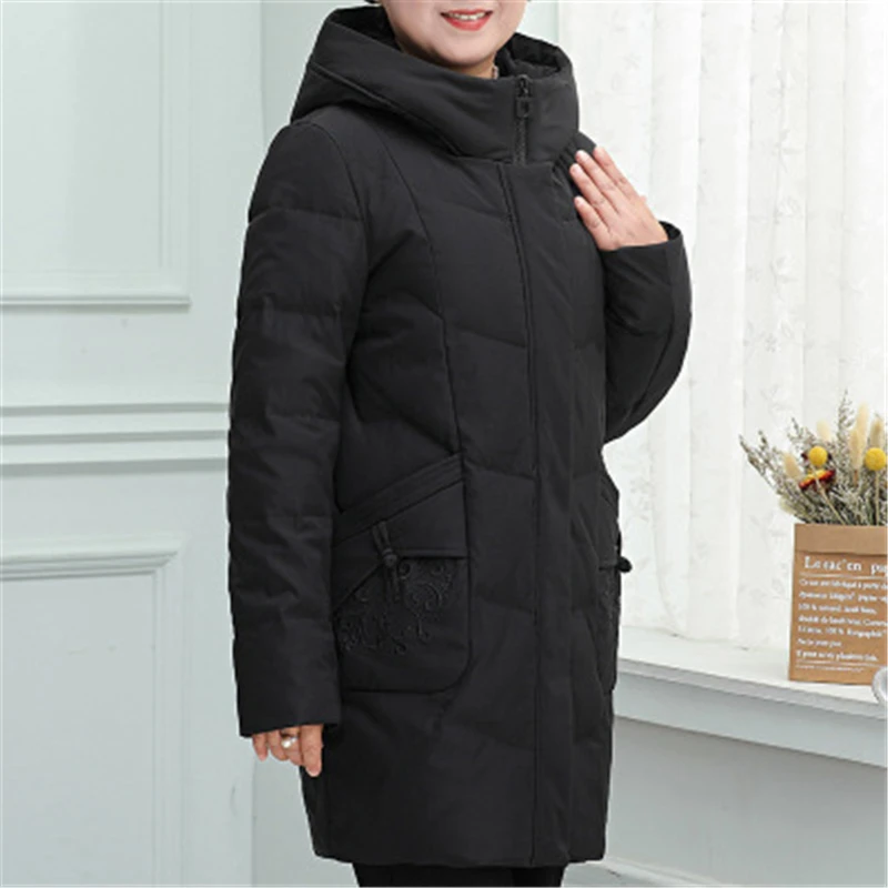 

9XL Size 2020 New middle-aged elderly Down Cotton Jacket Women mid-Length Thick Warm mother's Winter Coat Loose Outerwear M315