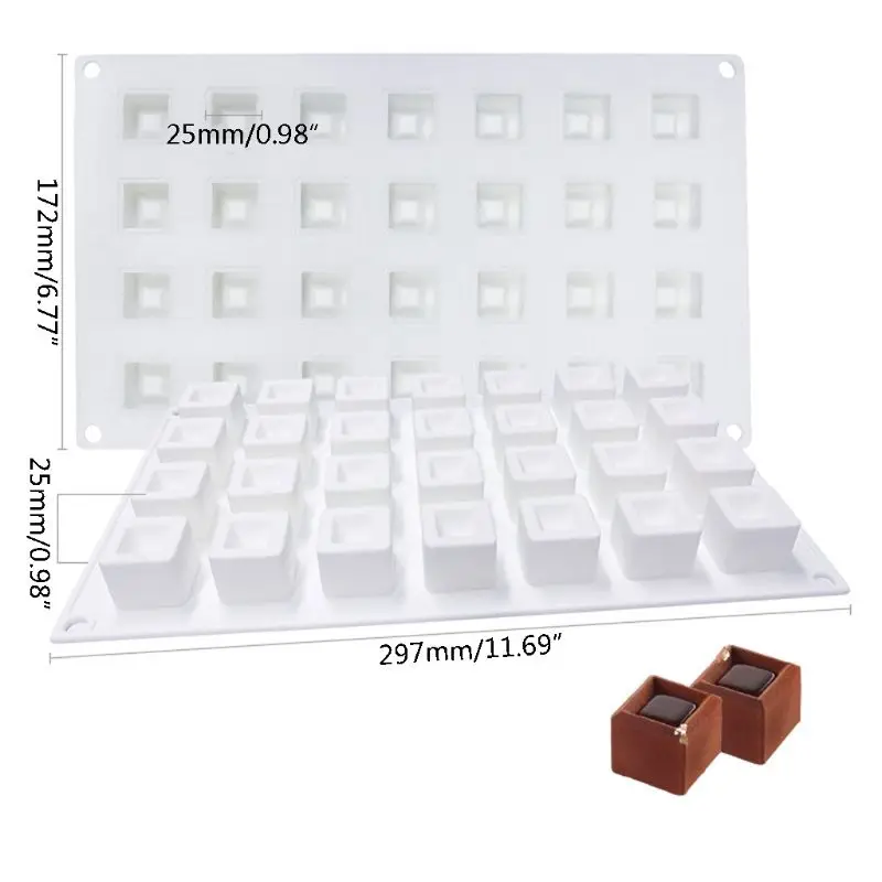1 шт антипригарная силиконовая квадратная форма для шоколада мини-трюфель | Дом и