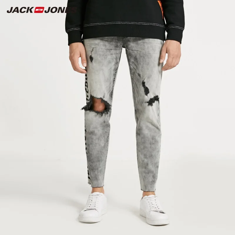 Мужские потертые джинсы JackJones винтажные повседневные уличные 218332605|Мужские