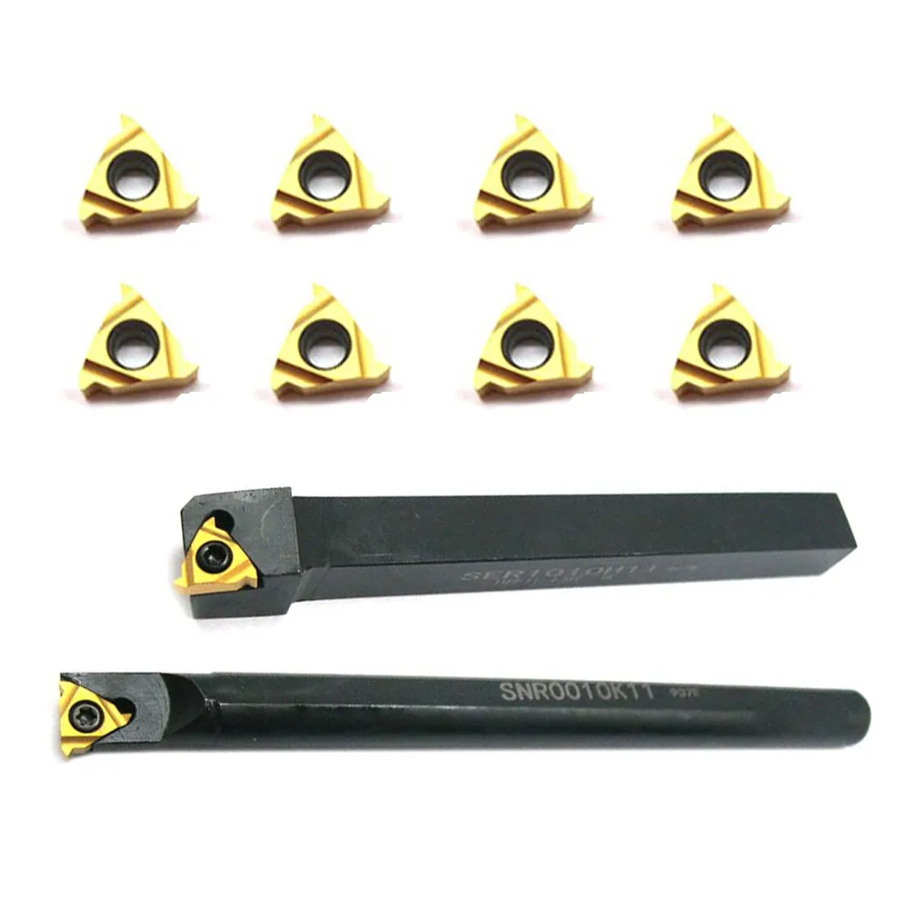 

Lathe Boring Bar Turning Tool SER1010H11+SNR0010K11 Insert Blades 5pcs 11ER AG60+5pcs 11IR AG60 For Lathe Turning Machine