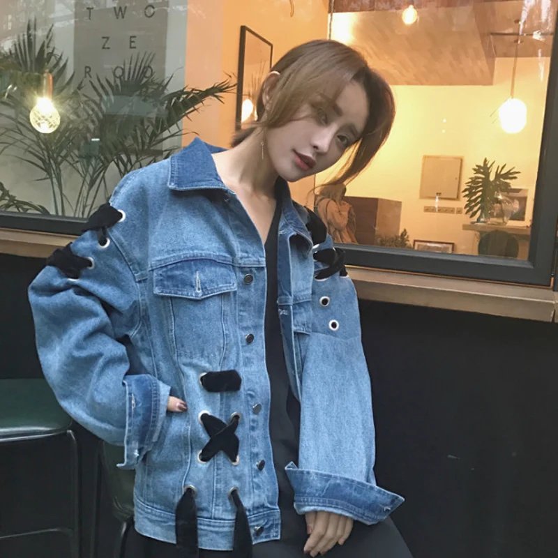 Новинка 2020 весенне осенняя джинсовая куртка с длинным рукавом пальто в Корейском
