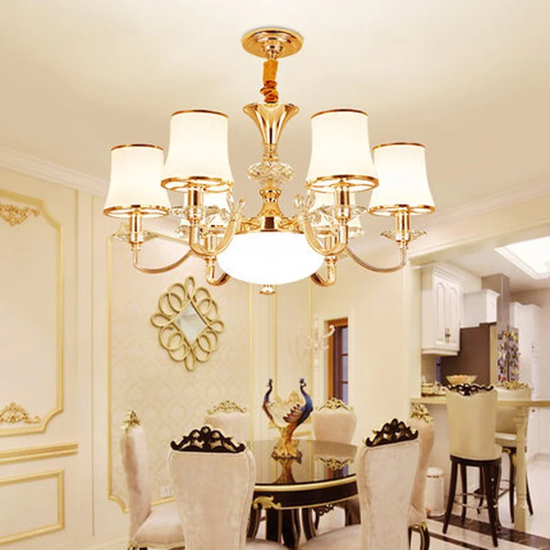 Современные хрустальные светодиодные люстры Золотой металлический