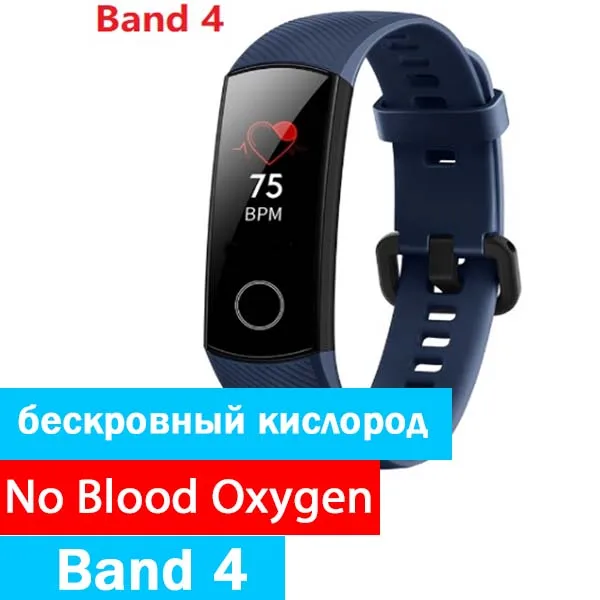 band 4 blue Умный Браслет huawei Honor Band 5, 4, 0,95 дюйма, трекер, умный OLED, для плавания, водонепроницаемый, Bluetooth, фитнес-трекер, сенсорный экран - Цвет: band 4 blue