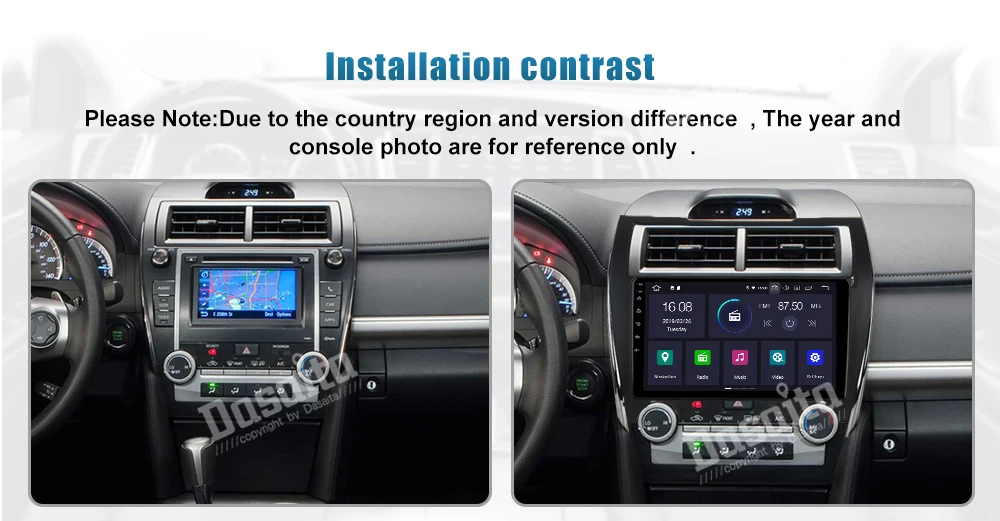 Dasaita 10," Android 9,0 Автомобильный gps плеер Navi для Toyota Camry 2012- США и средний восток версия с 2G+ 16G четырехъядерный стерео радио