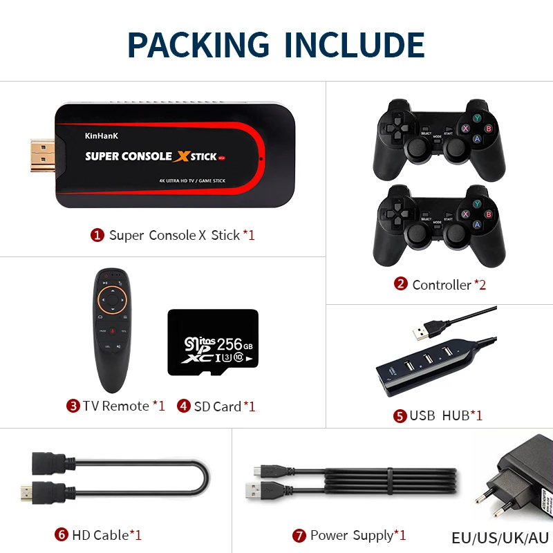 

X STICK PS1/N64/DC 50000 + 4K HD TV Wirelsssx2