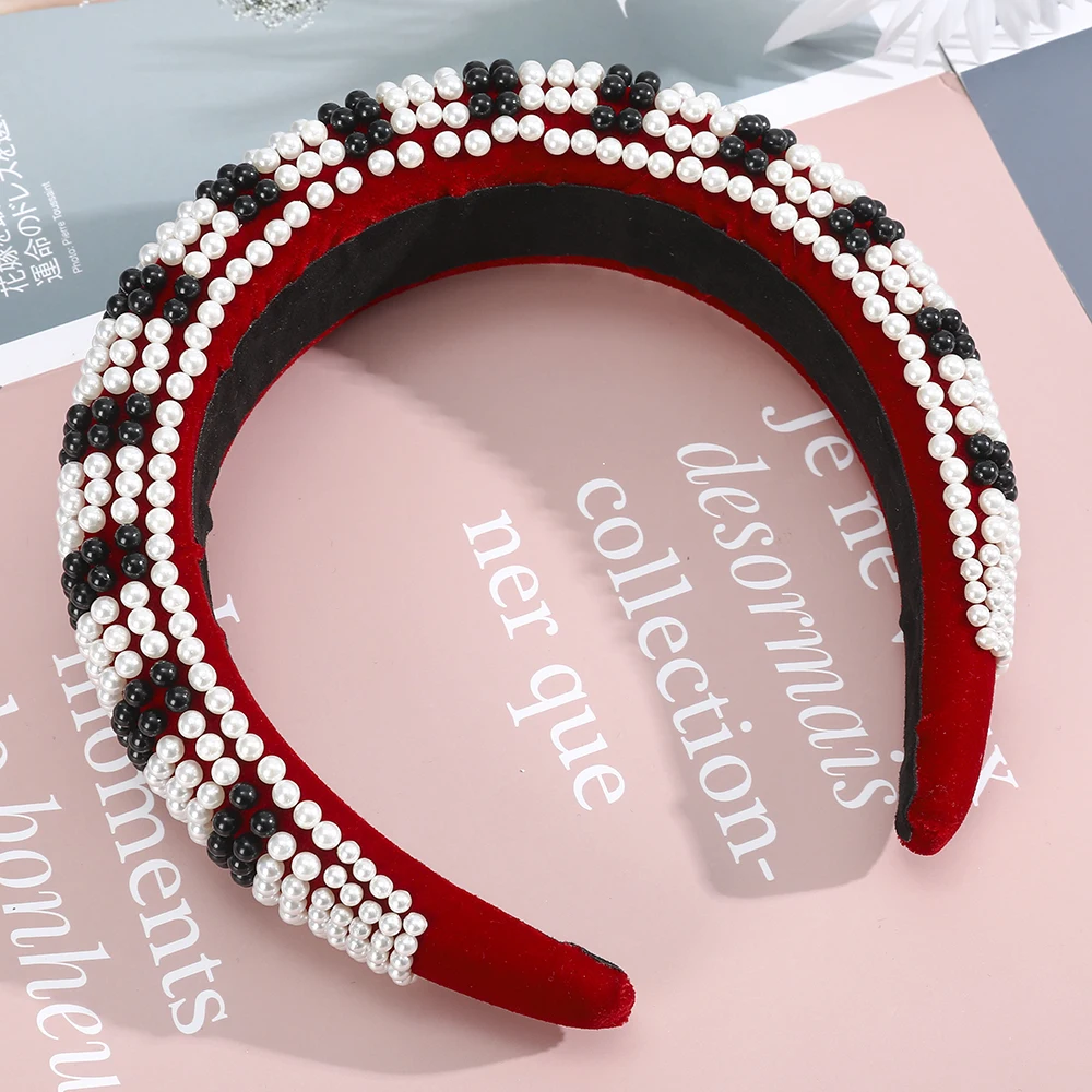 

Haimeikang Colorful Crystals Sponge Rhinestone Headband European American Baroque Headband Wide-Brimmed Fashion Headband