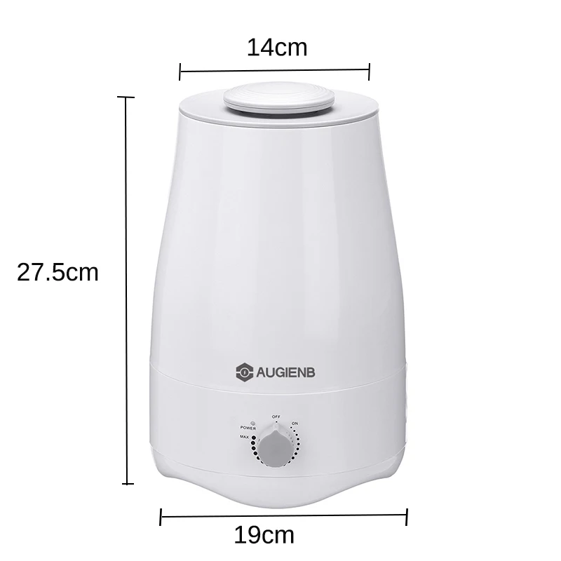 

AUGIENB 4L Air Humidifier Household Mute Ultrasonic Diffuser Aromatherapy Humificador Mist Maker Fog Adjustable for Office Home