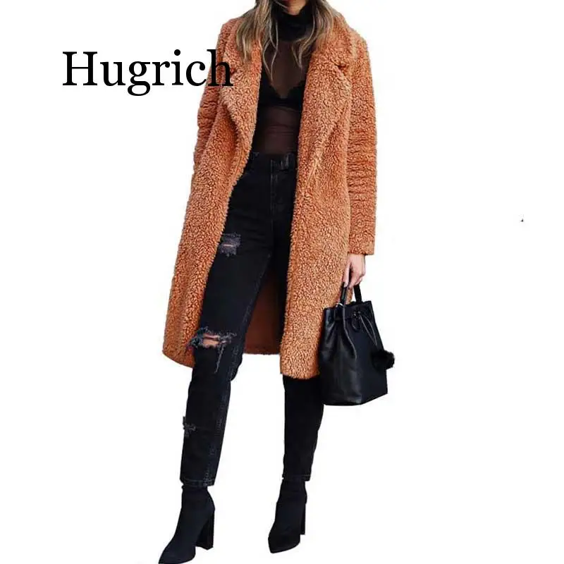 

Осенне-зимнее длинное пальто, Женское пальто из искусственного меха, женское теплое пальто с мишкой Тедди, женская меховая куртка, женское п...