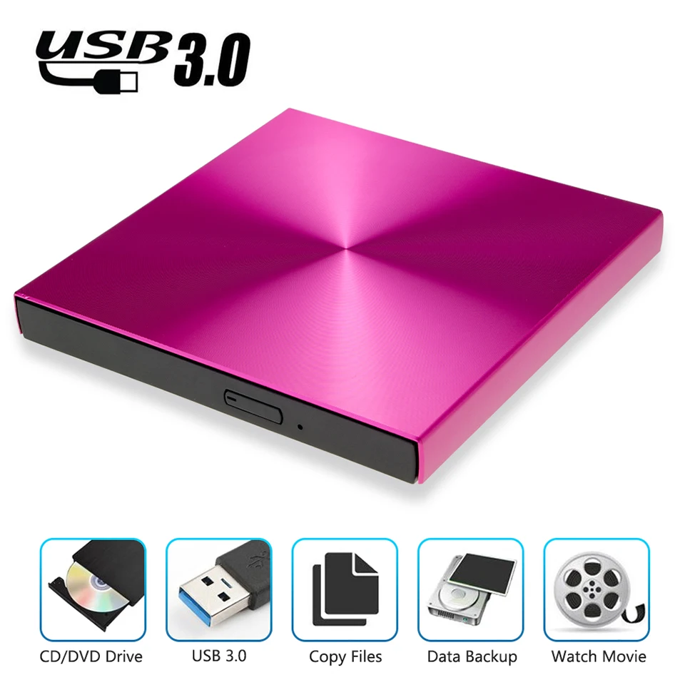 KuWFi USB 3 0 внешний DVD горелка RW CD ROM плеер тонкий портативный оптический привод для