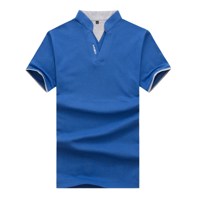 Мужская хлопковая рубашка-поло Однотонная с коротким рукавом размеры до 3XL 2021 |