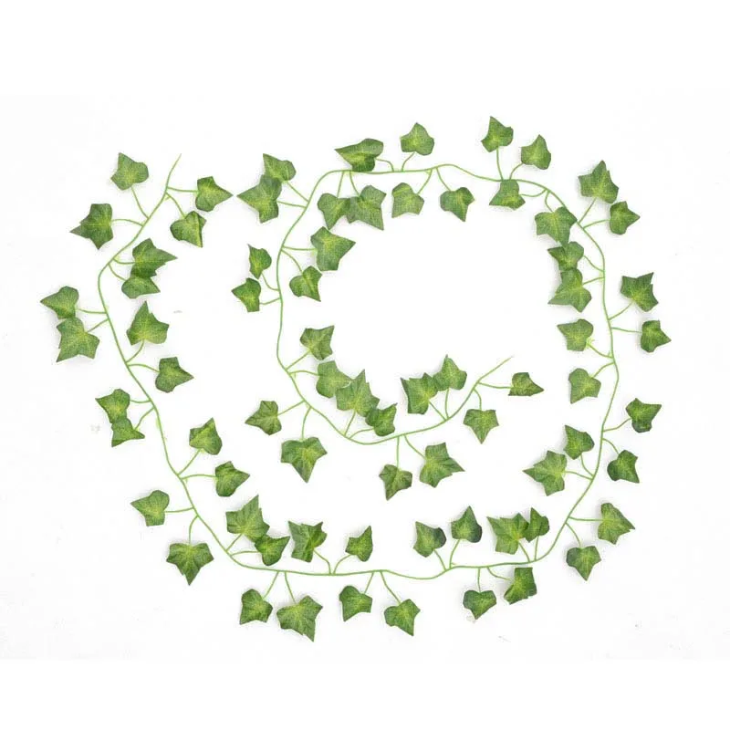 

1 piece 2.4M Home Decor Artificial Ivy Leaf Garland Plants Vine Fake Foliage Flowers Creeper Green Ivy Wreath 100pcs Leaf