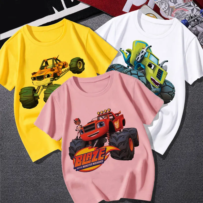 Детская одежда Blaze And The Monster Machine 3 цвета 24 9T летняя облегающая футболка с коротким